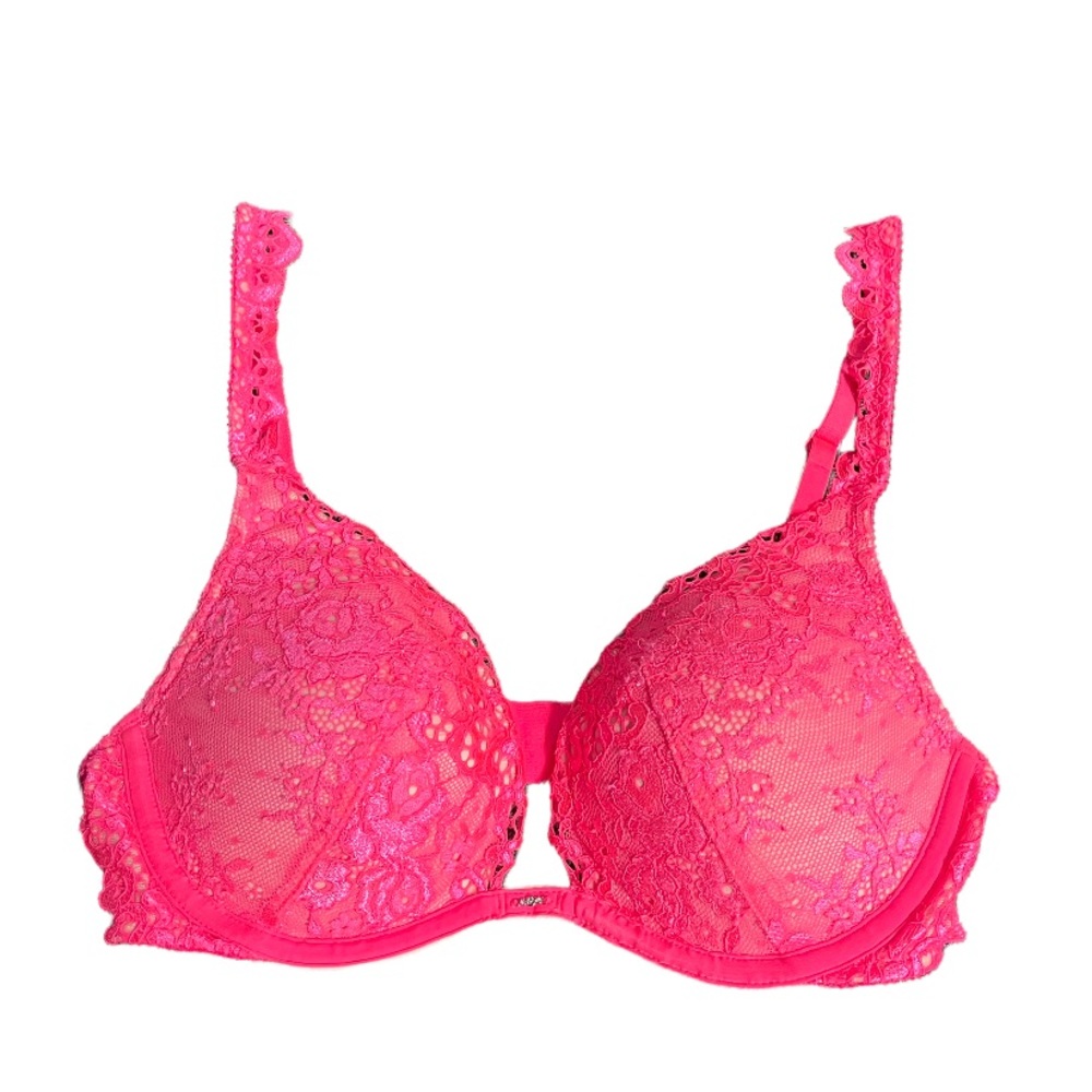 Hot Pink Victorias Secret Push-up Bra 32C